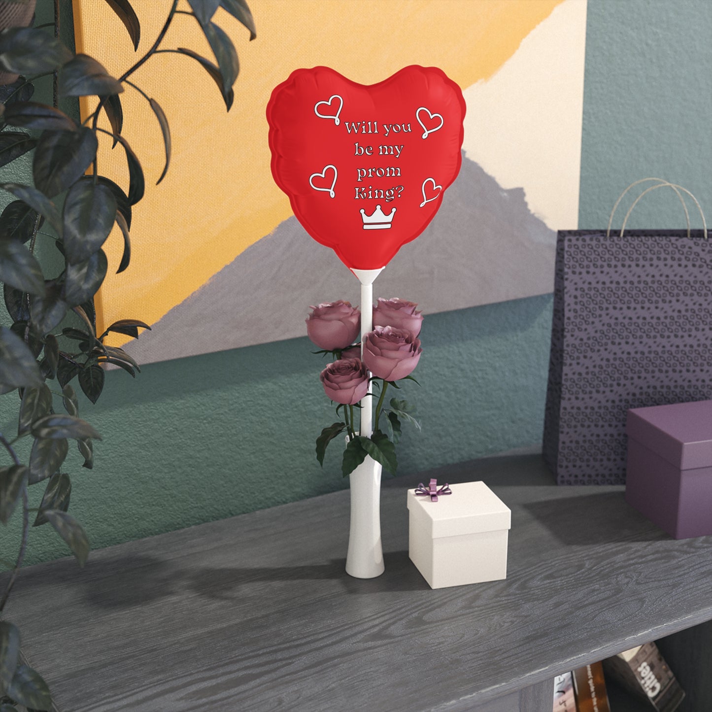 Will you be my prom King? Red Balloon (Round and Heart-shaped), 6"
