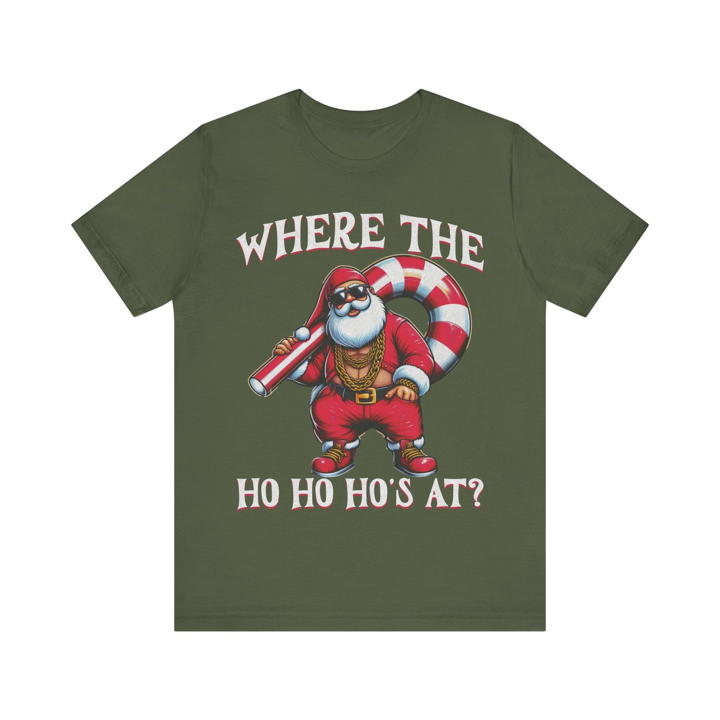 Christmas Hip Hop Santa Tee, where my ho, ho, ho's at,