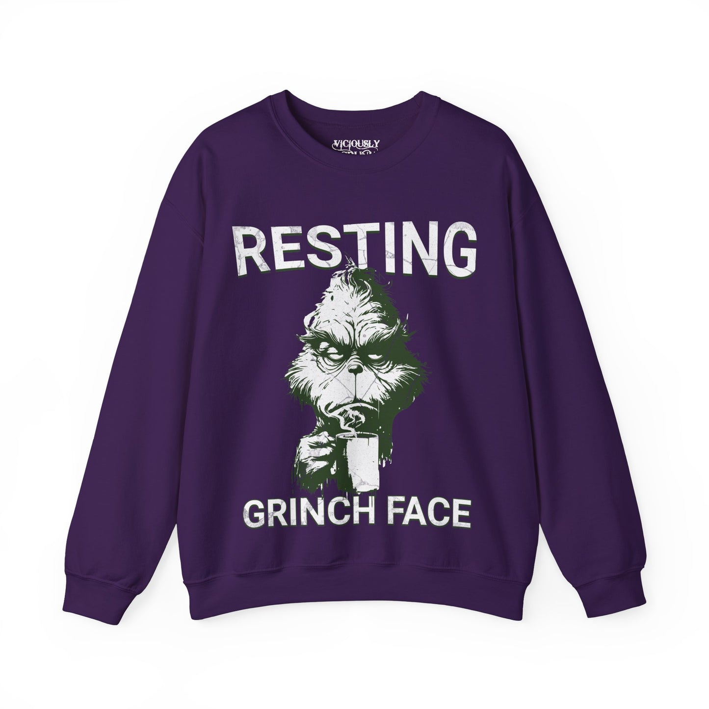 Grinch Resting Grinch Face- Sweatshirt