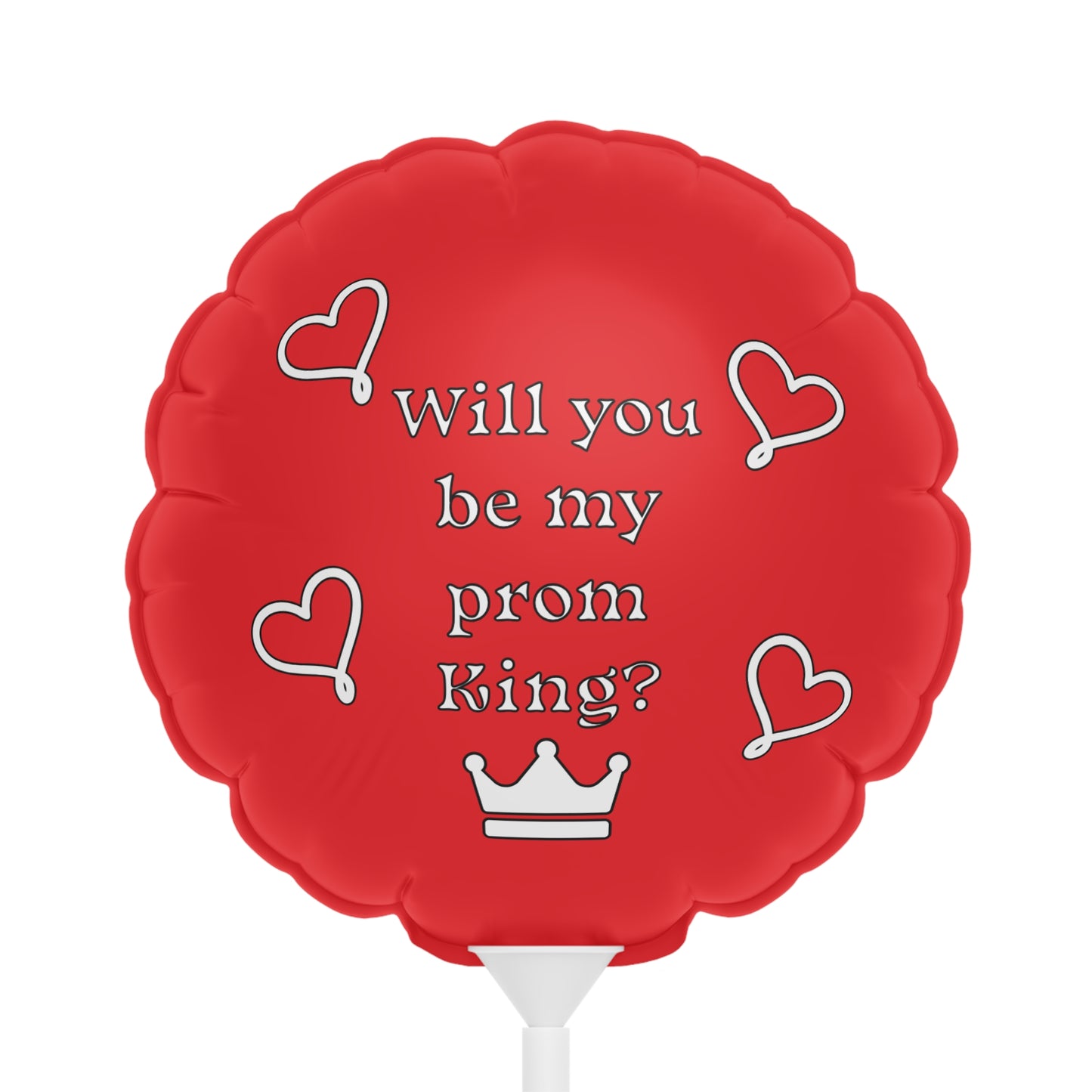 Will you be my prom King? Red Balloon (Round and Heart-shaped), 6"