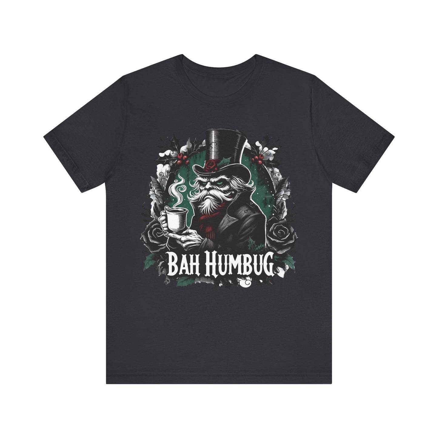 Bah Humbug Unisex Tee Shirt, Scrooge Christmas Top, Funny Holiday Clothing, Minimalist Design, Grinch Inspired Apparel, Sarcastic Gift for