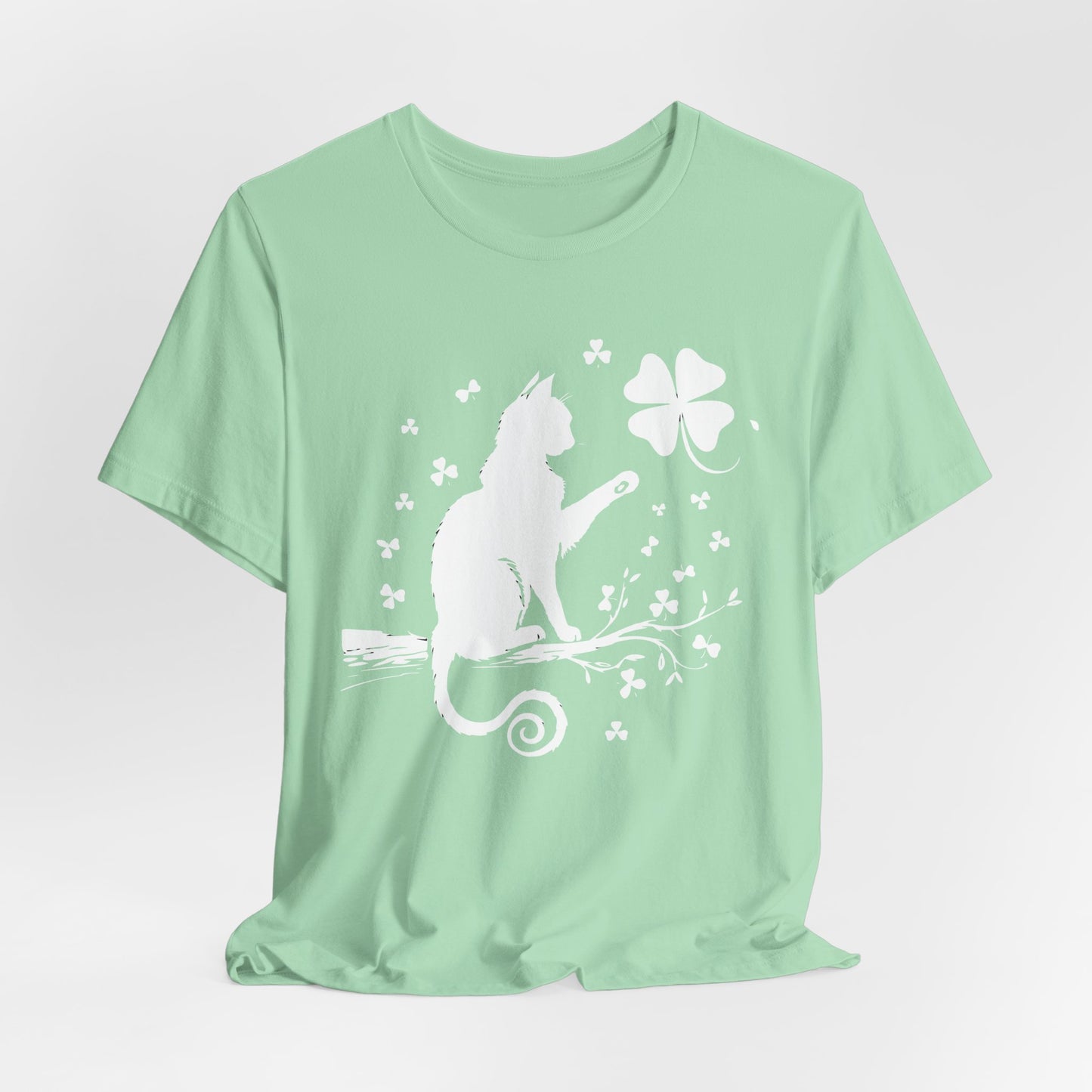 Cat  St. Patrick's Day Tee, cat St. patty's day, Lucky Cat Shirt, Shamrock Swatting, cat shirt, shamrock cat shirt, lucky cat shirt,
