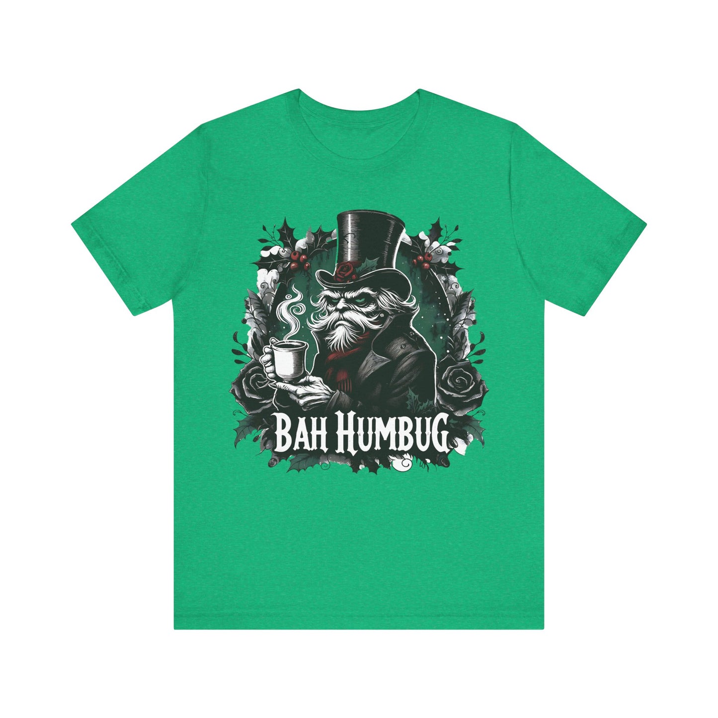 Bah Humbug Unisex Tee Shirt, Scrooge Christmas Top, Funny Holiday Clothing, Minimalist Design, Grinch Inspired Apparel, Sarcastic Gift for