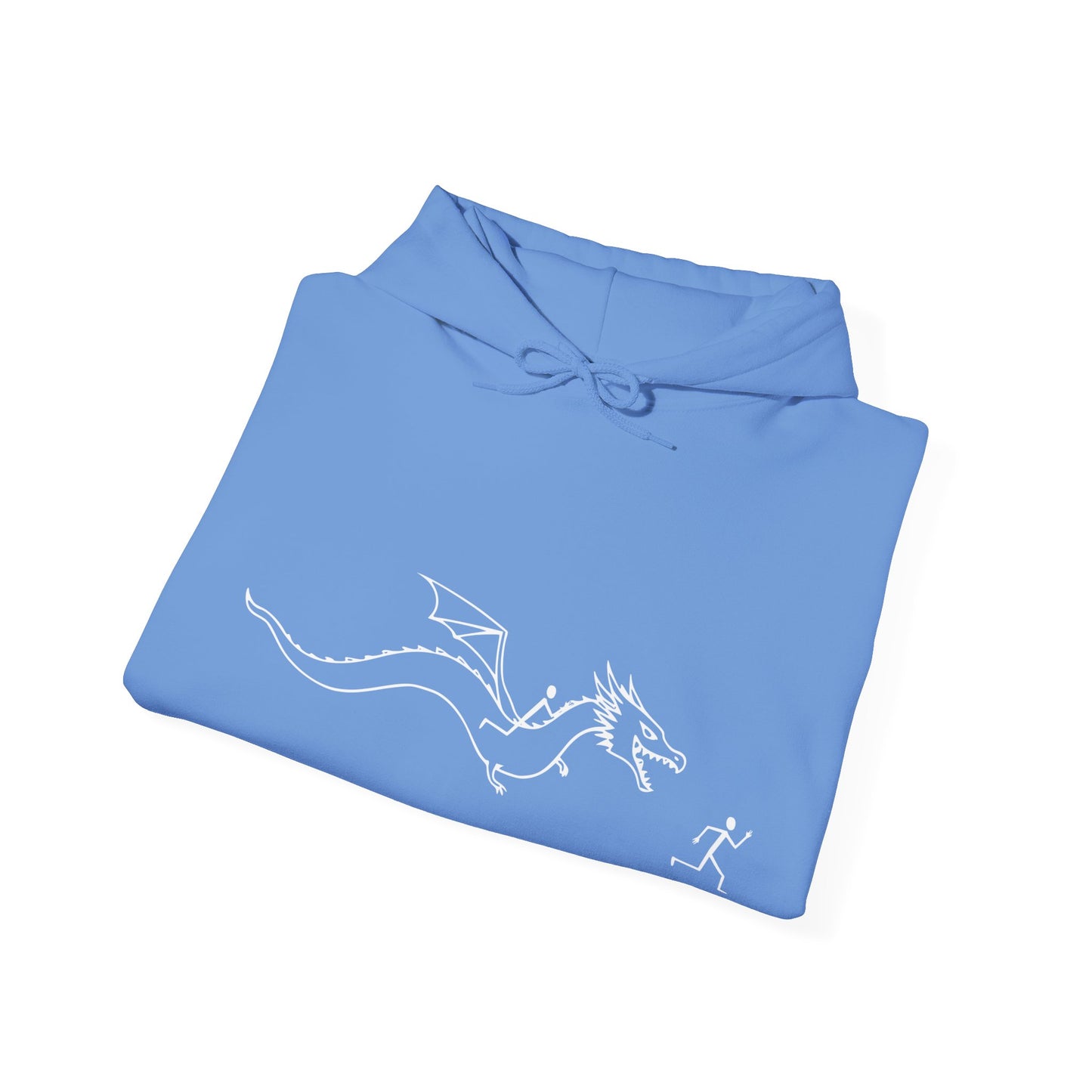 Hooded Sweatshirt - Stick figure Chased by Dragon Design