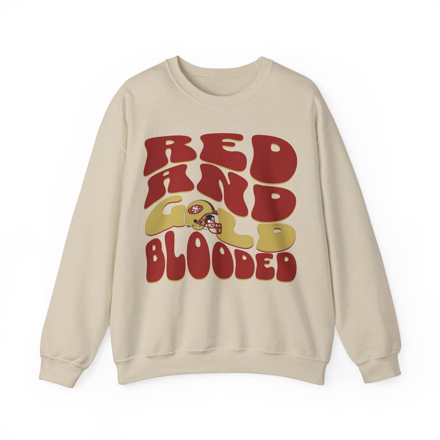 Red and gold blooded,San Francisco Football, San Francisco Football Shirt, Retro SF Football,San Francisco Football Sweatshirt