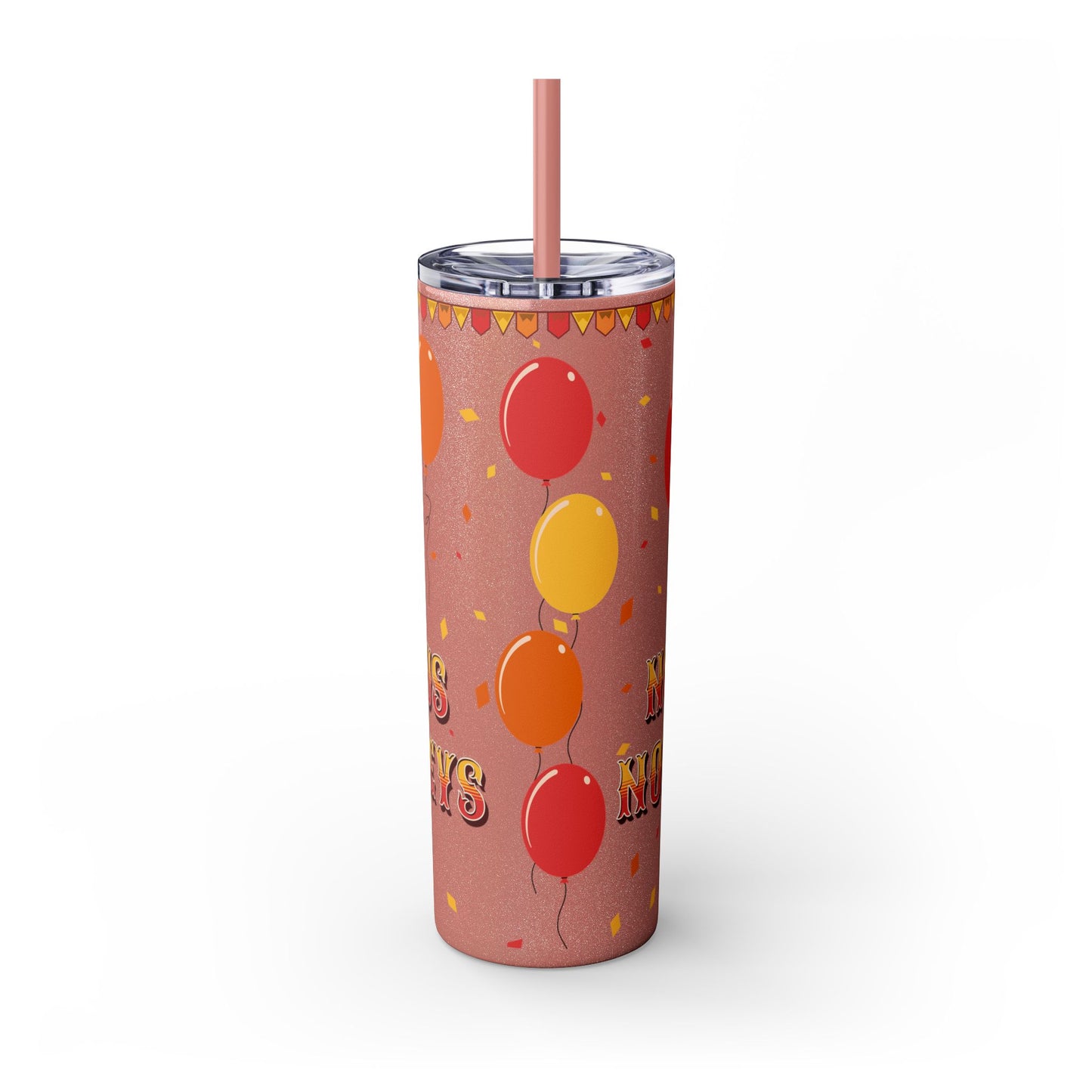 Not my circus Tumbler with Straw - 20oz - Fun Monkey & Balloon Design
