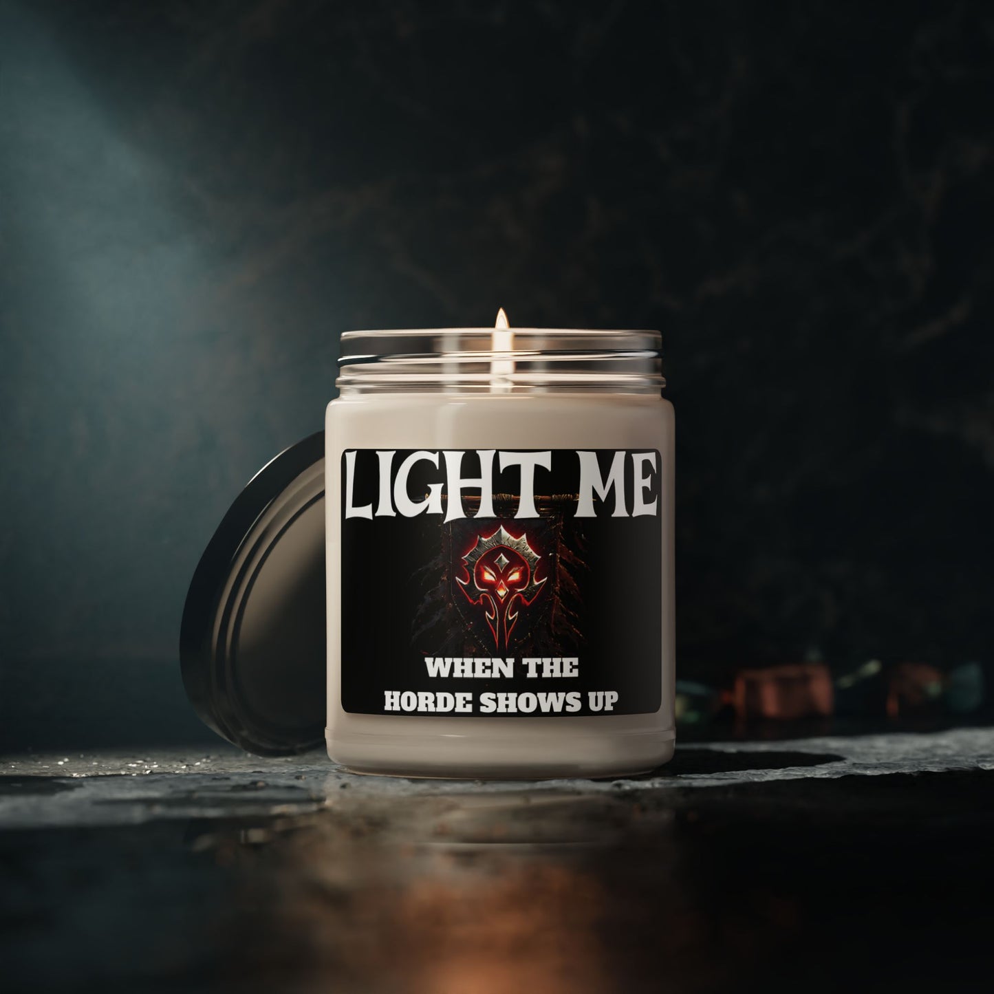 Soy Candle, Gaming Candle, Wow gifts, Light Me When The Horde Shows Up, Christmas Gift, gaming gift, gaming inspired candle,