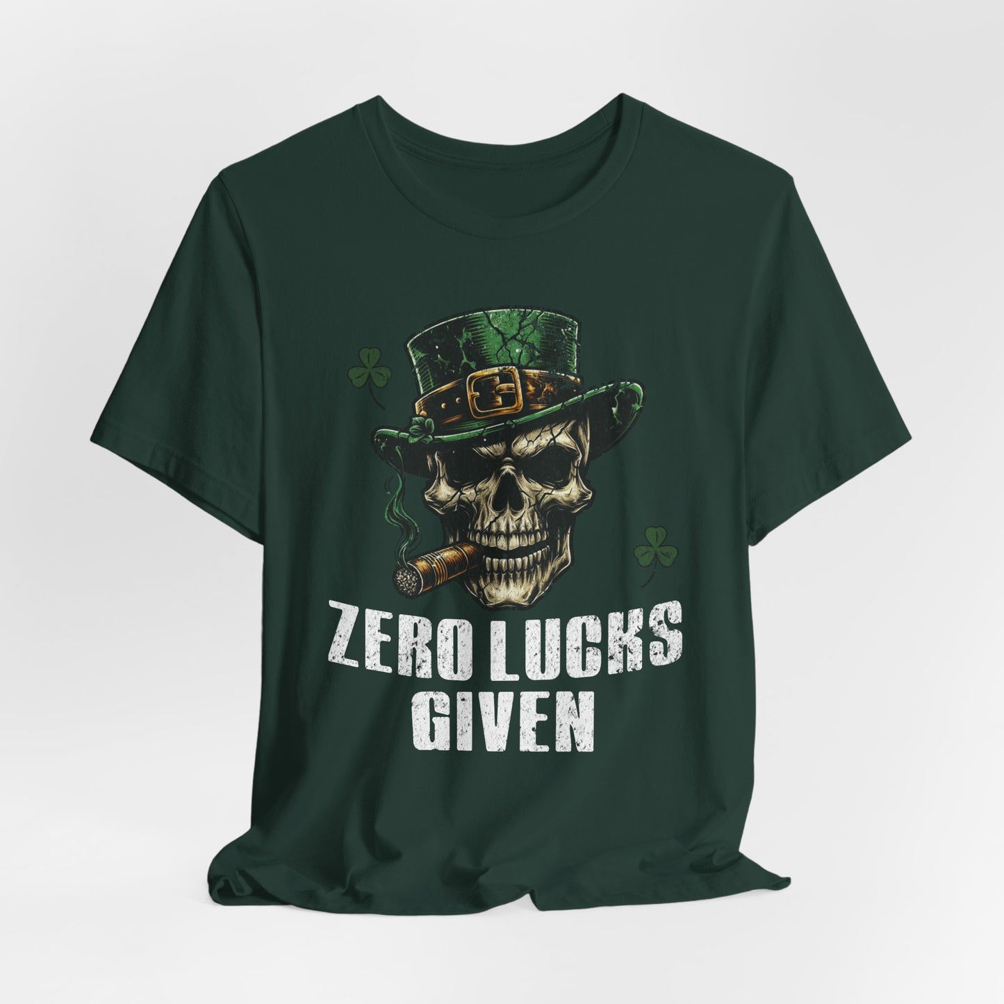 St. Patrick's Day Skull Tee - Zero Lucks Given, Unisex T-Shirt, skull shirt, Gift for Him/Her, irish shirt, st pattys shirt,