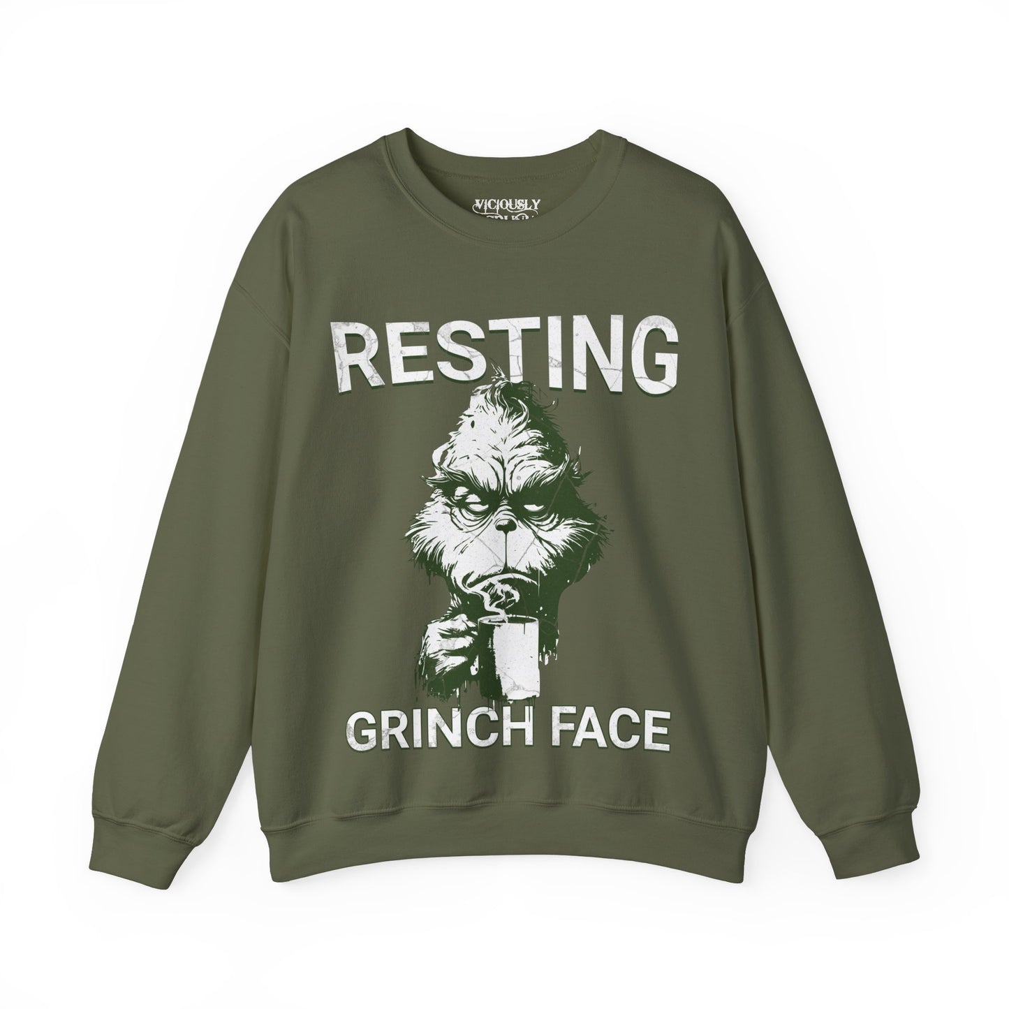 Grinch Resting Grinch Face- Sweatshirt