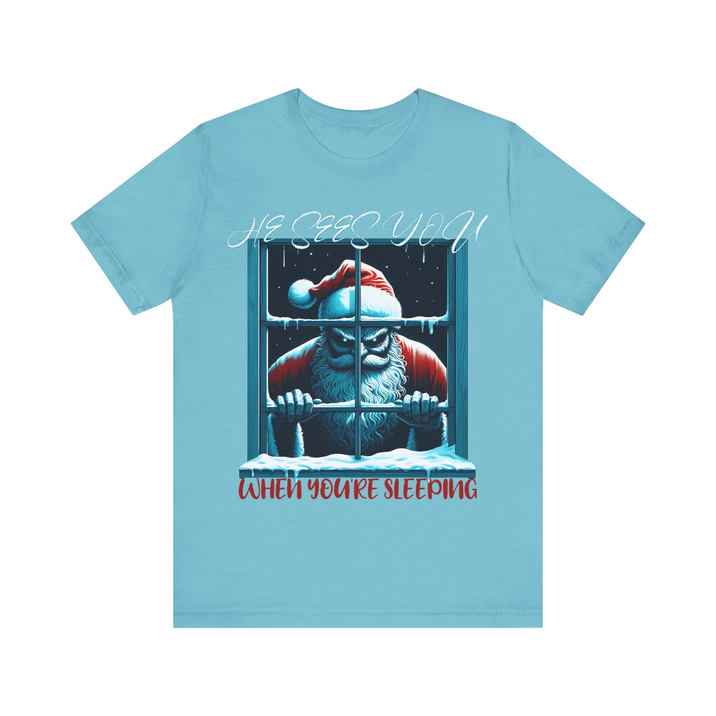 Santa Peeping Short Sleeve- Tee
