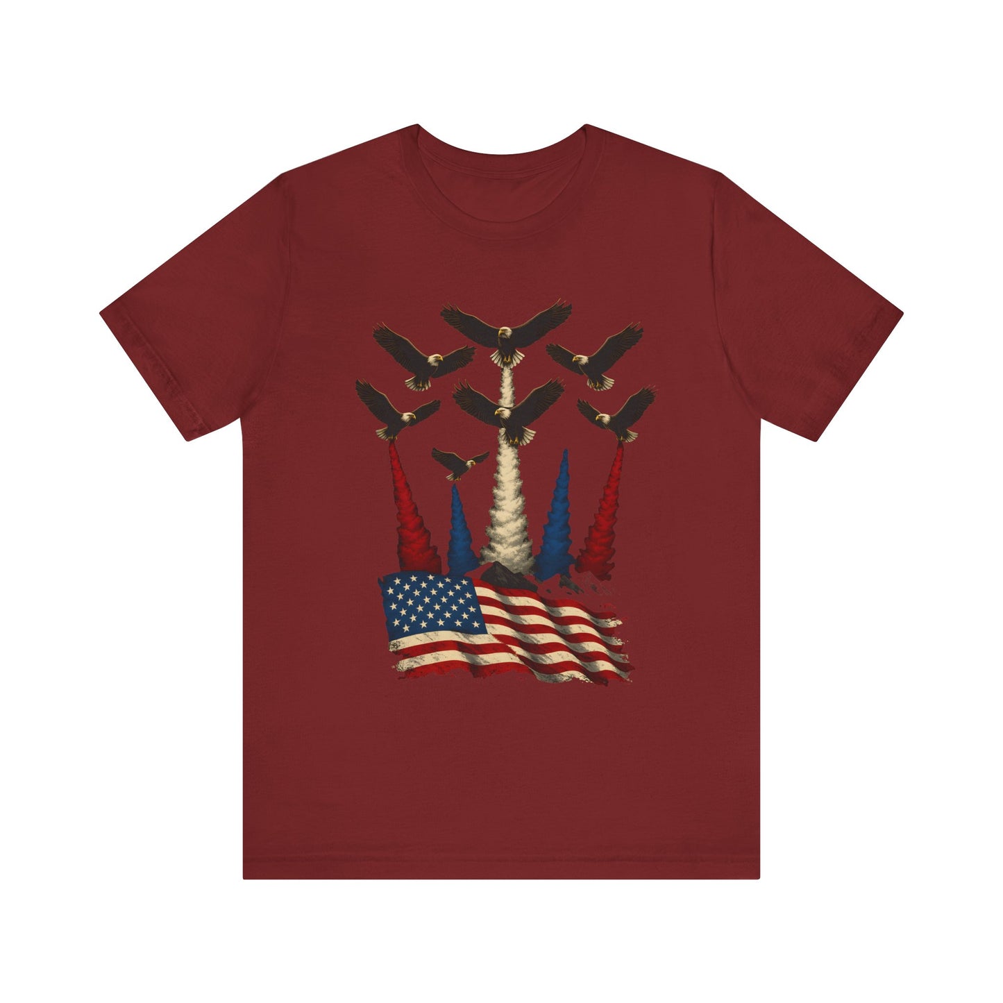 Patriotic Eagle Graphic Tee, Unisex Shirt, USA Flag Shirt, Perfect for Independence Day, Casual Wear, Gifts for Veterans