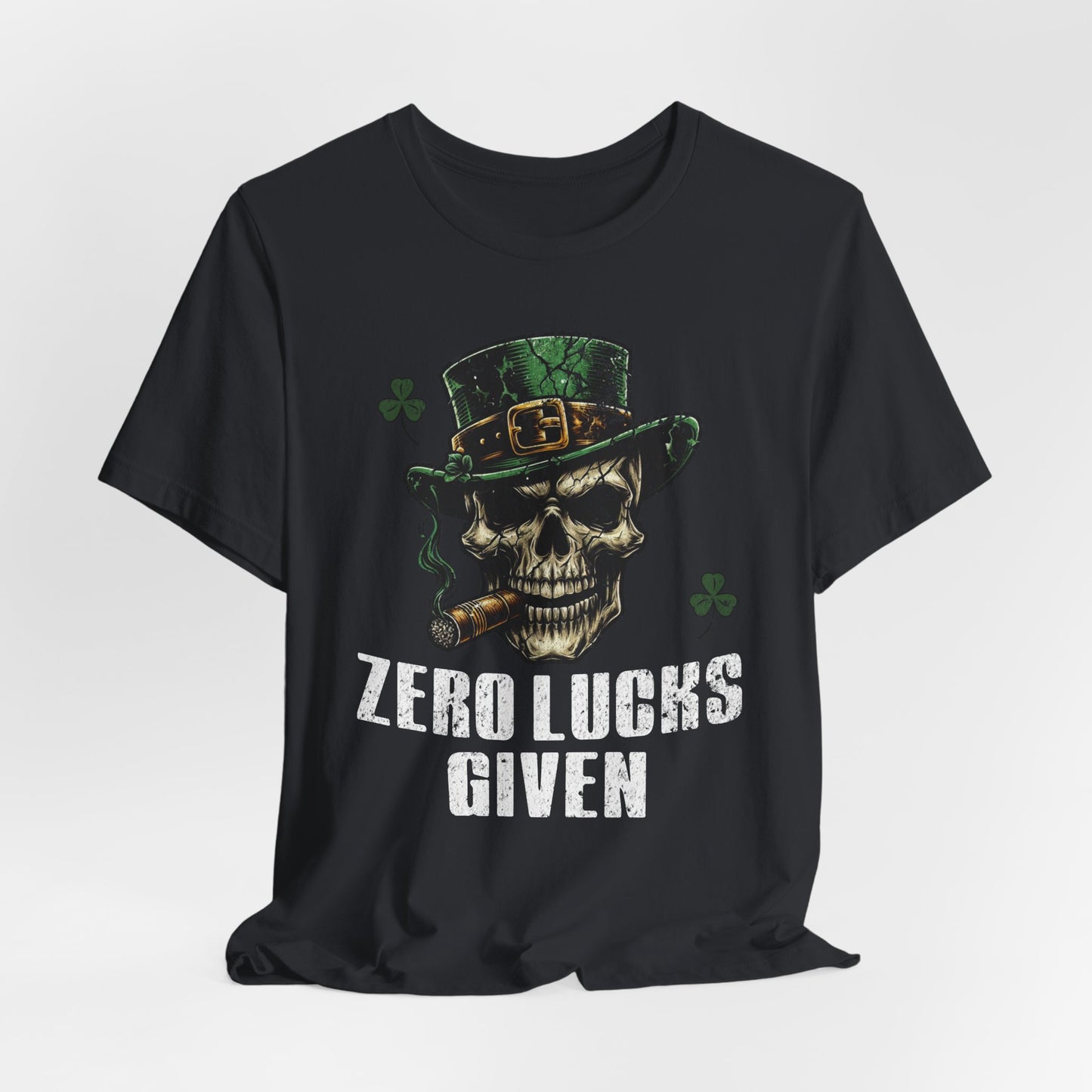St. Patrick's Day Skull Tee - Zero Lucks Given, Unisex T-Shirt, skull shirt, Gift for Him/Her, irish shirt, st pattys shirt,