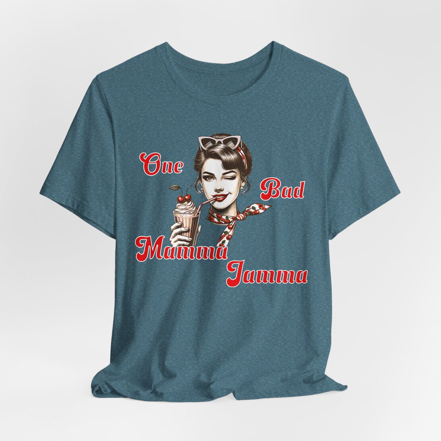 One Bad Mamma Jamma Tee - Fun Retro Graphic Shirt for Bold Individuals