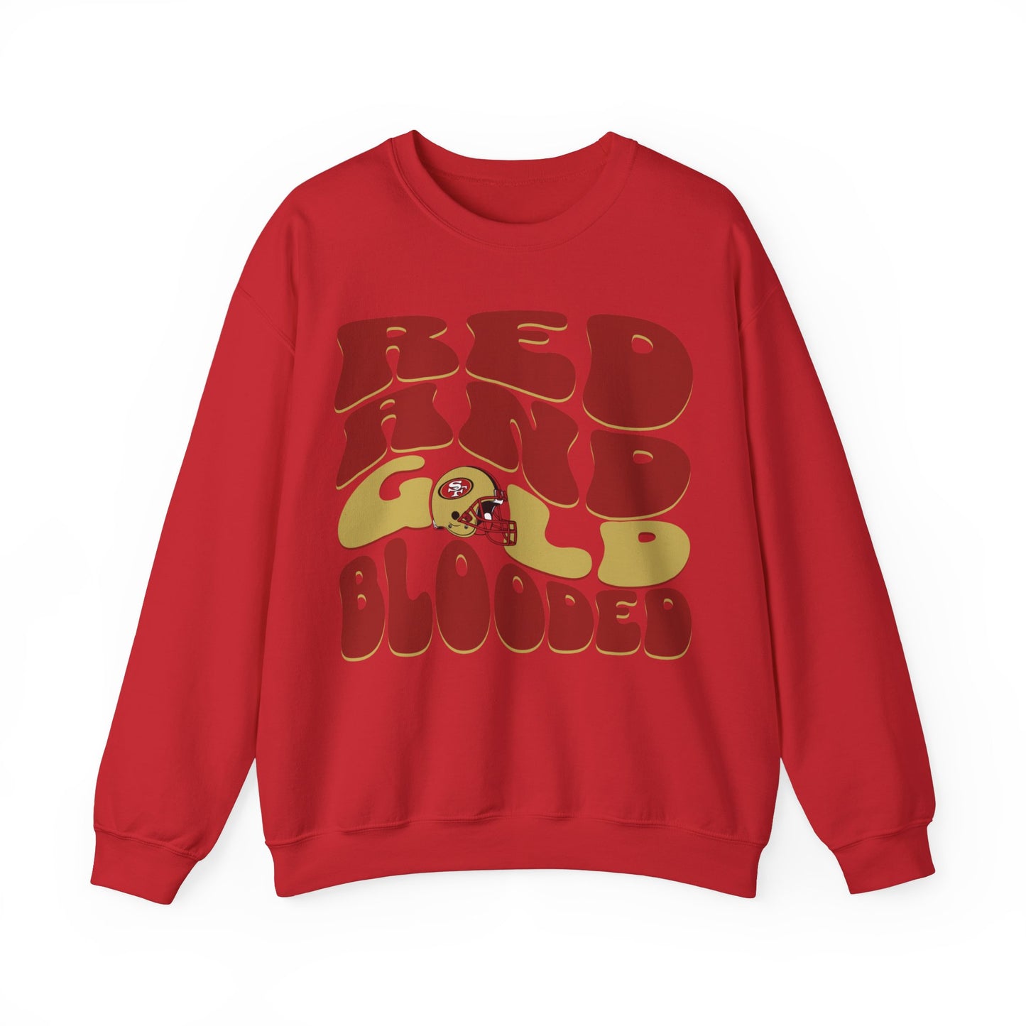 Red and gold blooded,San Francisco Football, San Francisco Football Shirt, Retro SF Football,San Francisco Football Sweatshirt