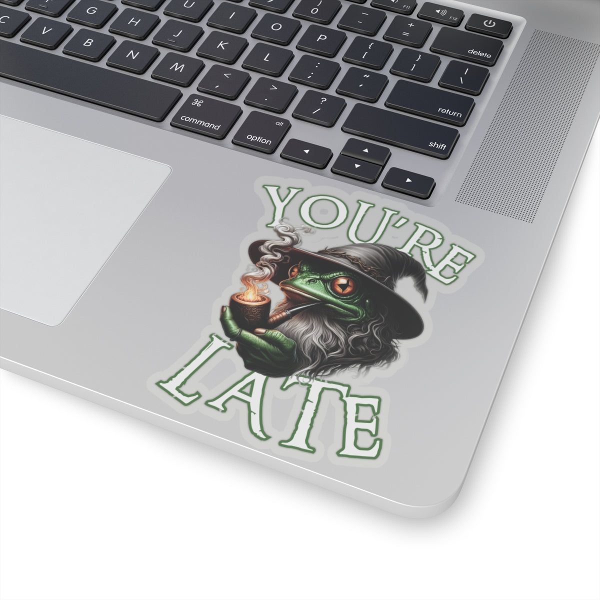 Sticker - Wizard Frog Smoking Pipe 'You're Late'