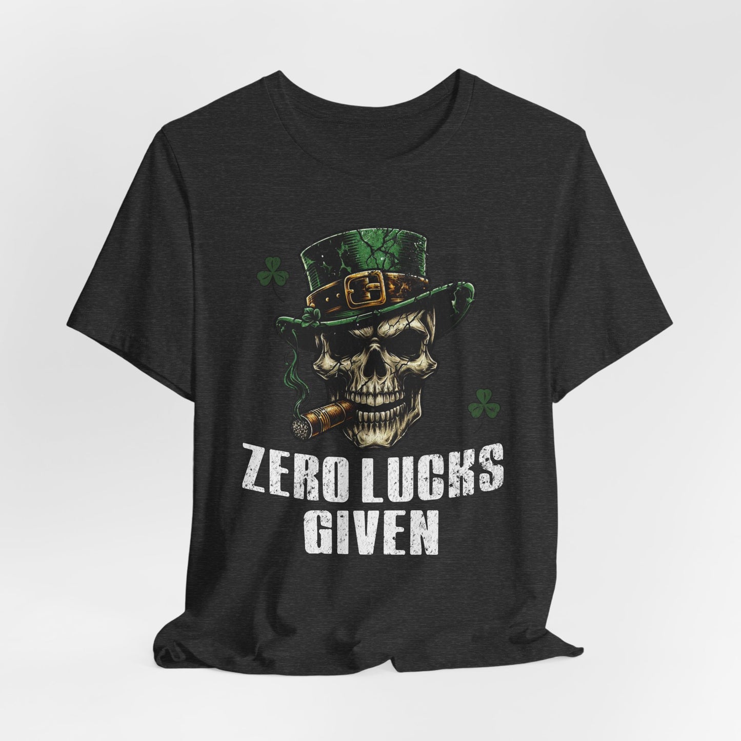 St. Patrick's Day Skull Tee - Zero Lucks Given, Unisex T-Shirt, skull shirt, Gift for Him/Her, irish shirt, st pattys shirt,