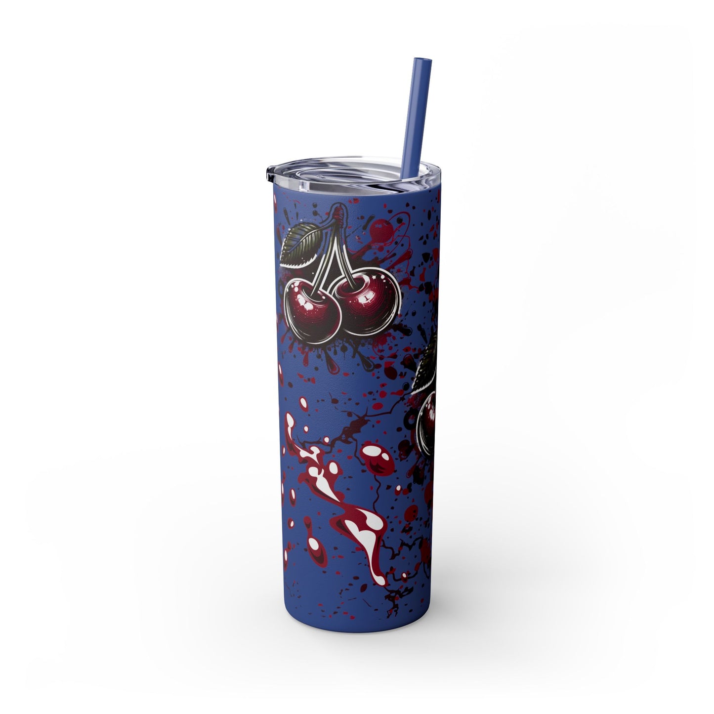 Tumbler Cup, Cherry Aesthetic Design, 20oz with Straw