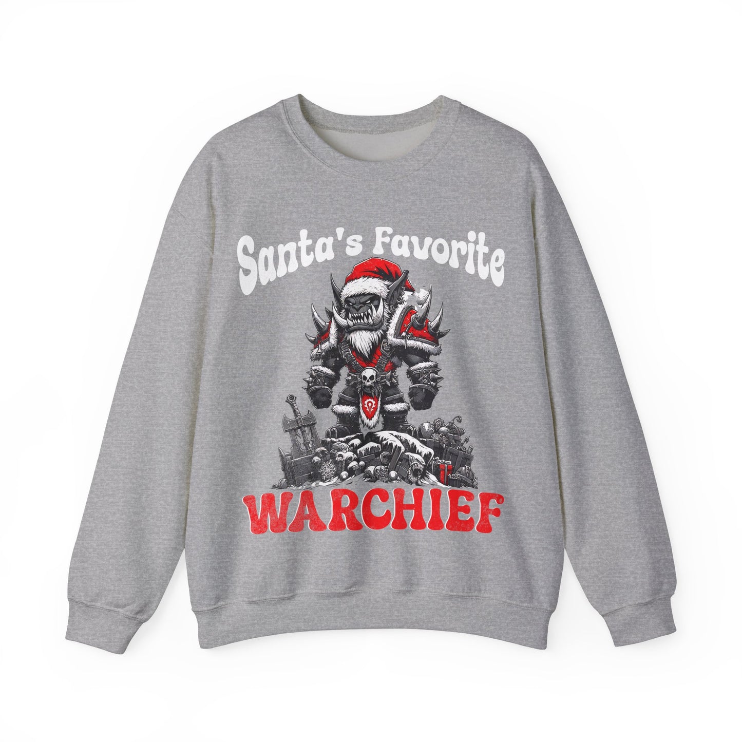 Christmas Gaming Sweatshirt - Santa's Favorite Warchief, WoW Orc Santa, wow game, santa shirt, Holiday Gift Idea