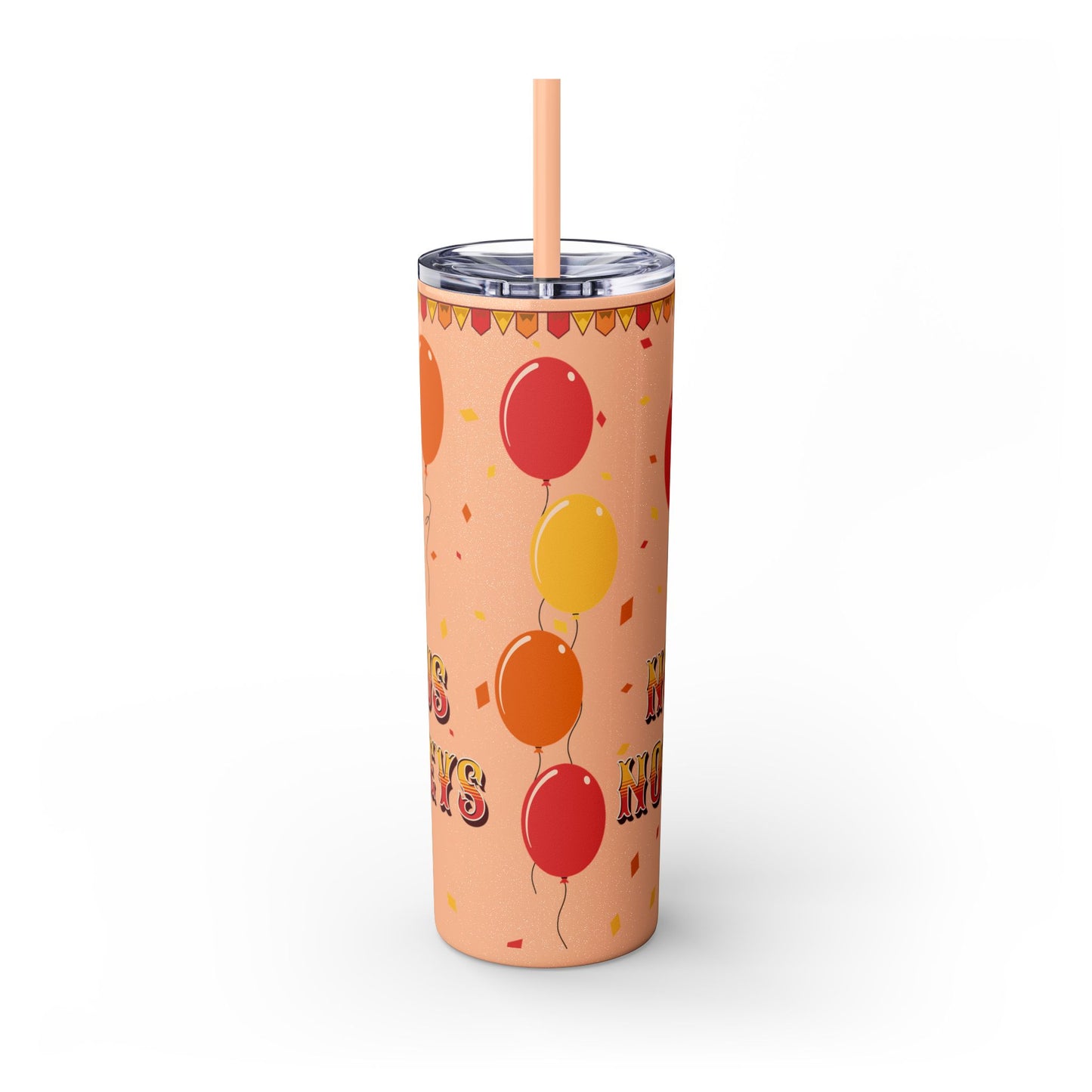 Not my circus Tumbler with Straw - 20oz - Fun Monkey & Balloon Design