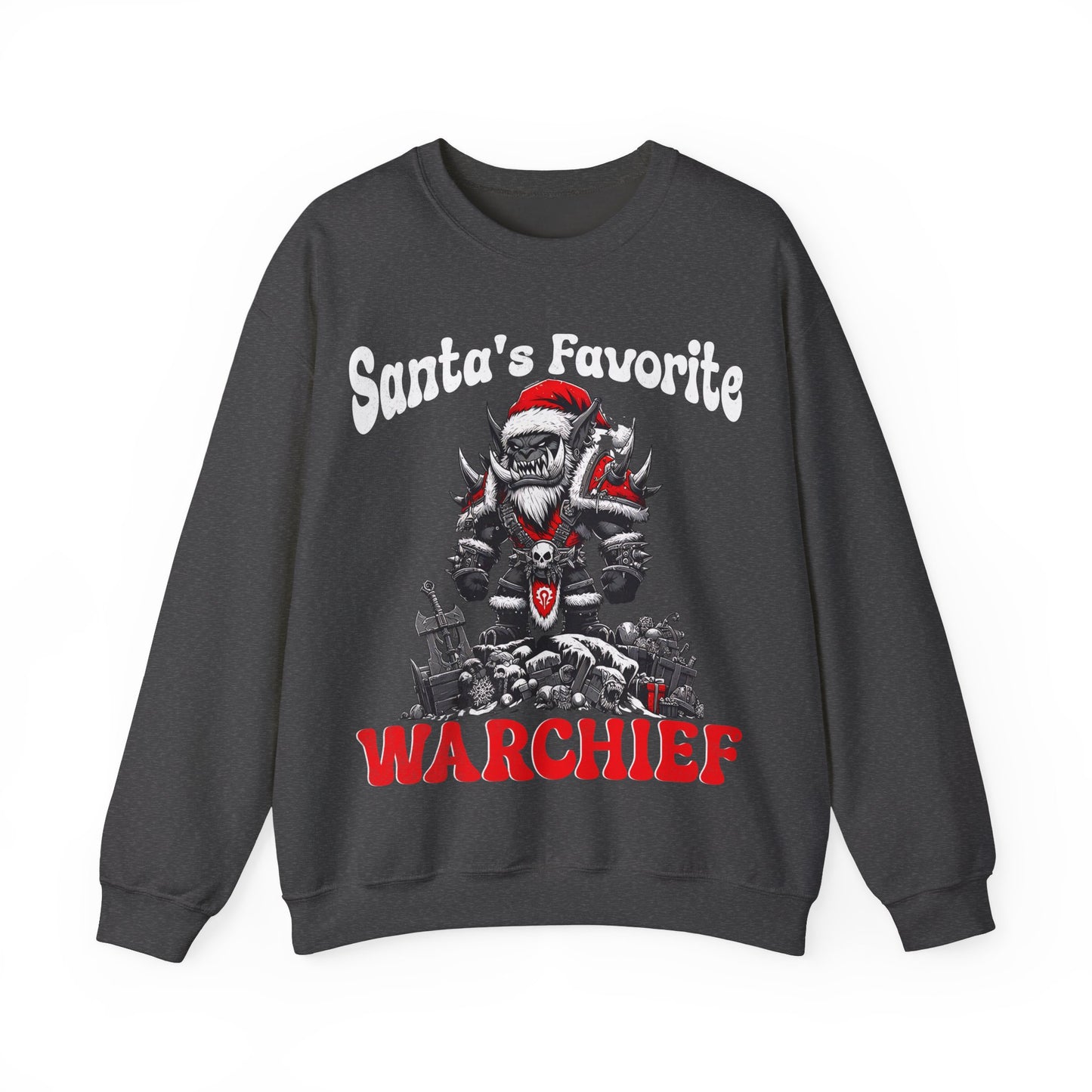 Christmas Gaming Sweatshirt - Santa's Favorite Warchief, WoW Orc Santa, wow game, santa shirt, Holiday Gift Idea
