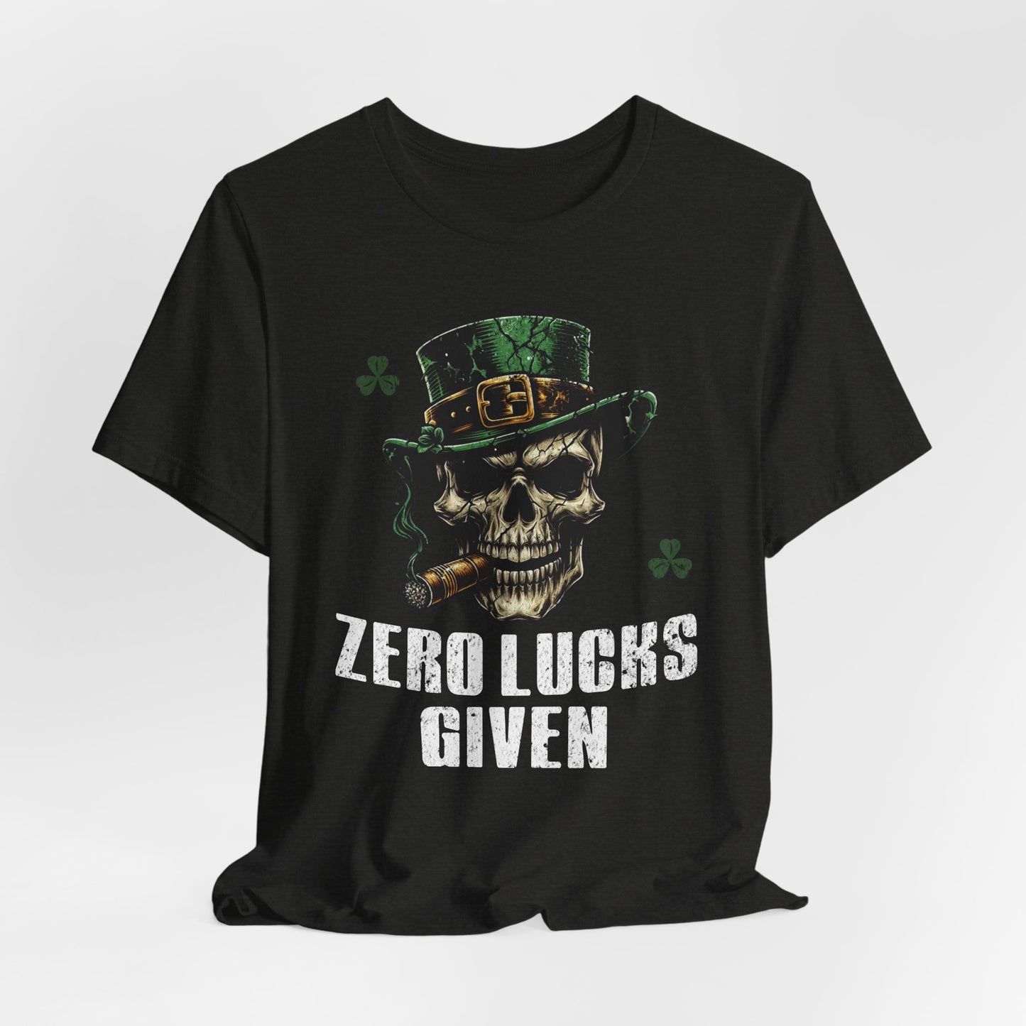 St. Patrick's Day Skull Tee - Zero Lucks Given, Unisex T-Shirt, skull shirt, Gift for Him/Her, irish shirt, st pattys shirt,