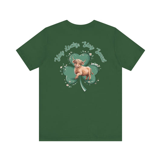 St Patrick's Day Highland Cow Tee, Stay Lucky Stay Sweet Shirt, st pattys day shirt, Green Lucky Charm, Shamrock Tee, Irish shirt,