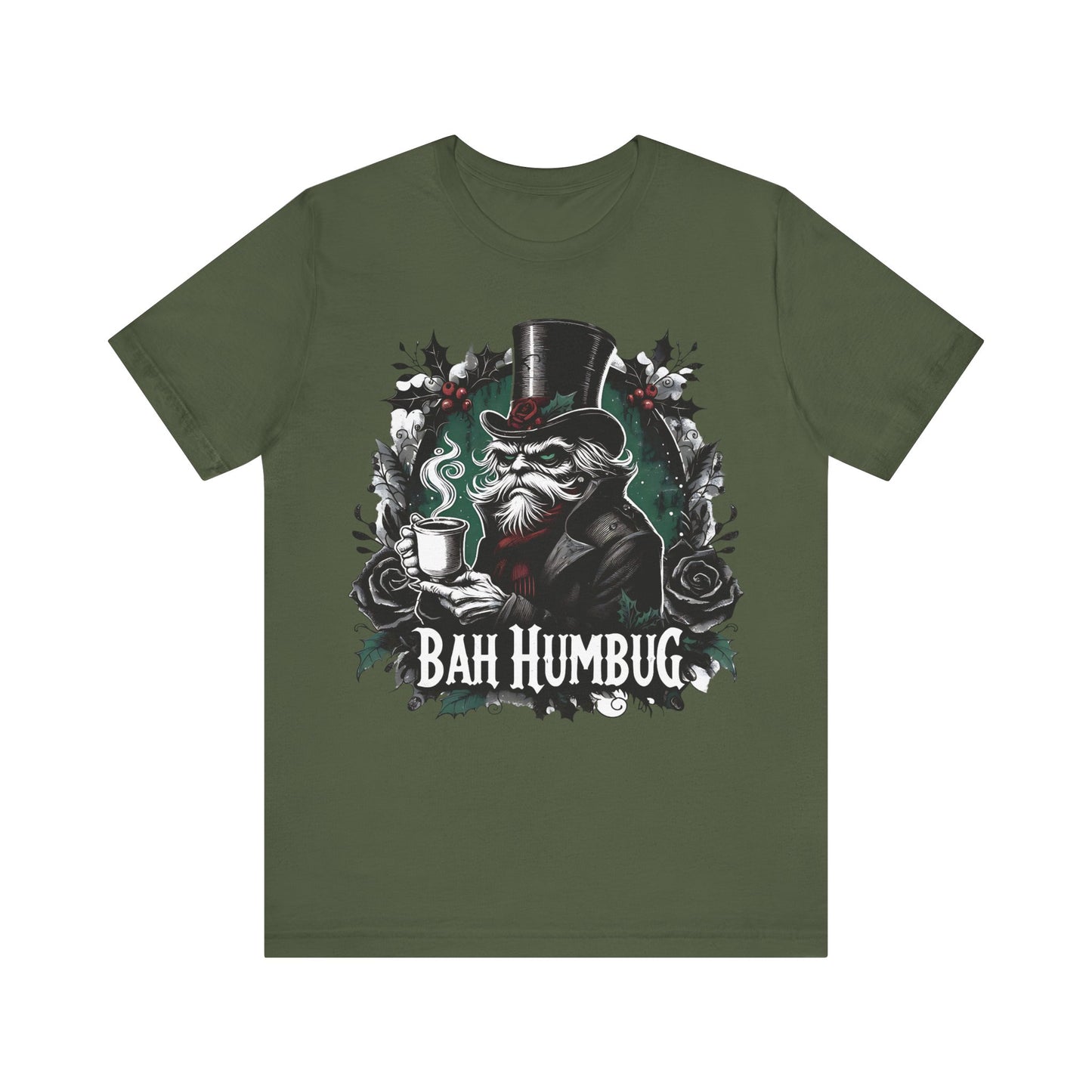 Bah Humbug Unisex Tee Shirt, Scrooge Christmas Top, Funny Holiday Clothing, Minimalist Design, Grinch Inspired Apparel, Sarcastic Gift for