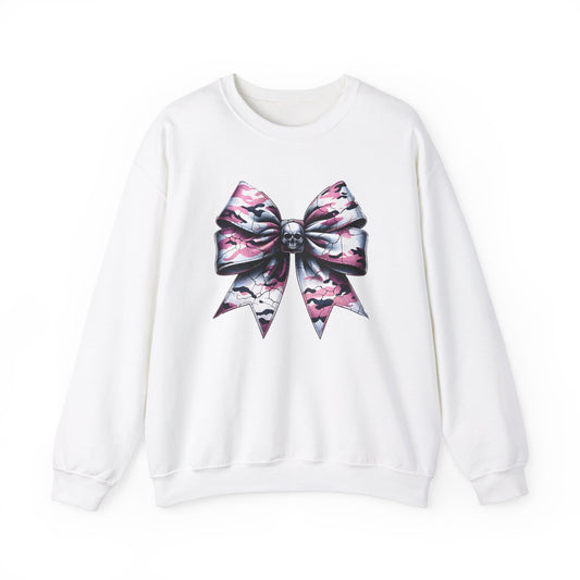 Pink Camo Bow Sweatshirt, Coquette Valentine's Day Heart Bow Sweatshirt, Retro Valentine Shirt, Valentines Day Bow Shirt, Coquette Bow T