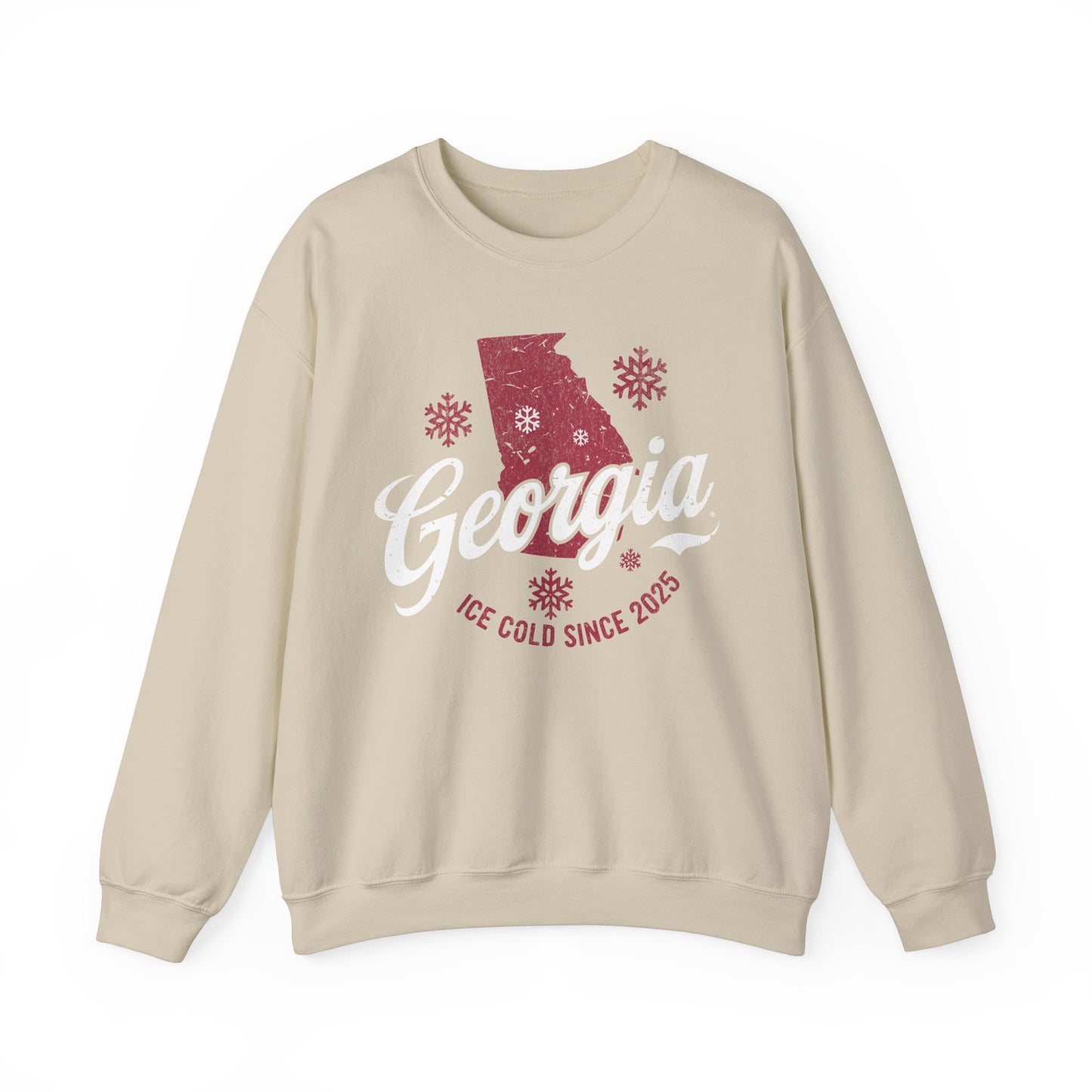Georgia Ice Cold Since 2025 Sweatshirt, Snow Storm State Graphic shirt, Winter Weather Pullover Top, Souvenir Gift Apparel, Unisex Georgia