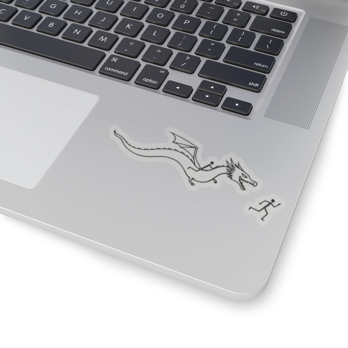 Sticker Dragon Chasing Stick Figure