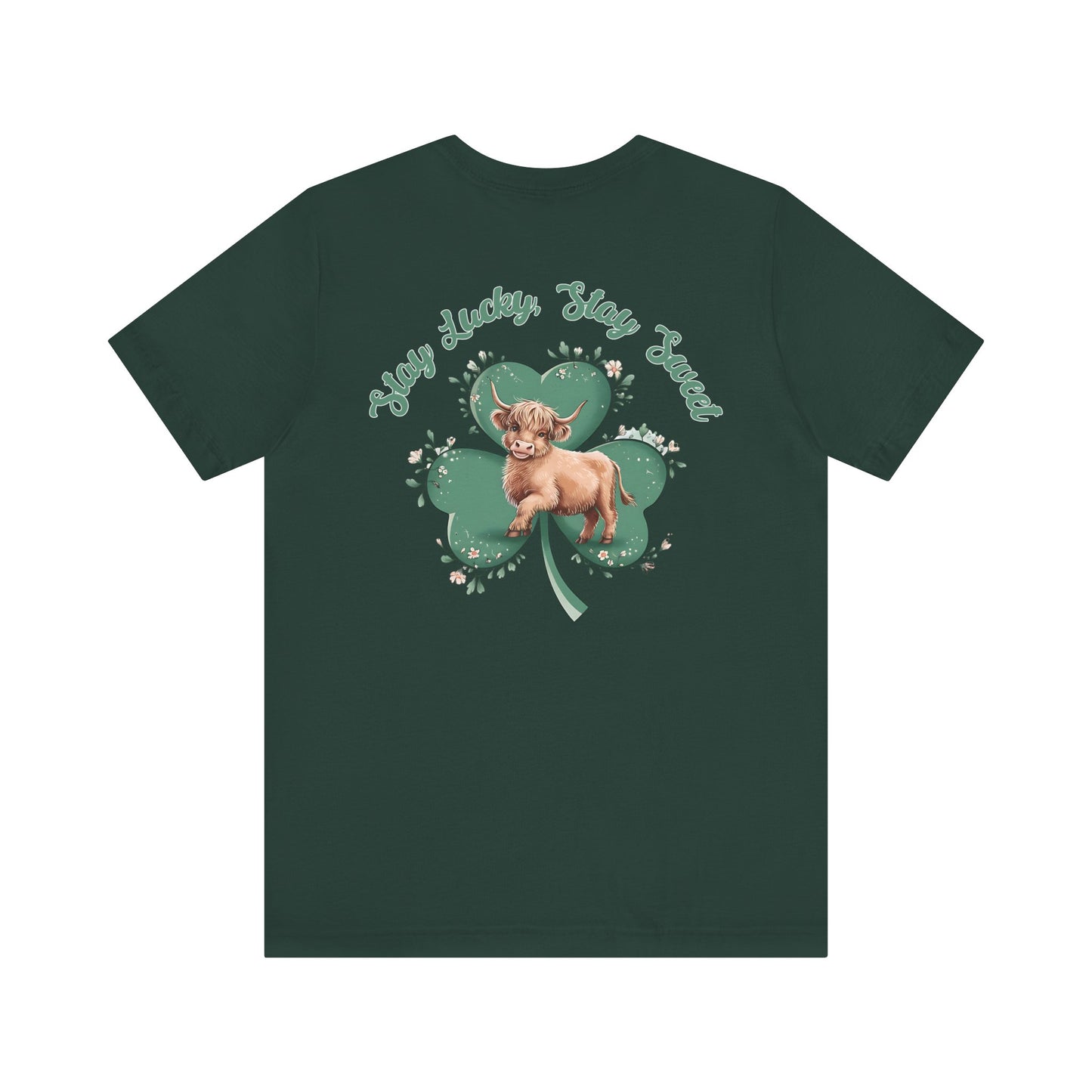 St Patrick's Day Highland Cow Tee, Stay Lucky Stay Sweet Shirt, st pattys day shirt, Green Lucky Charm, Shamrock Tee, Irish shirt,
