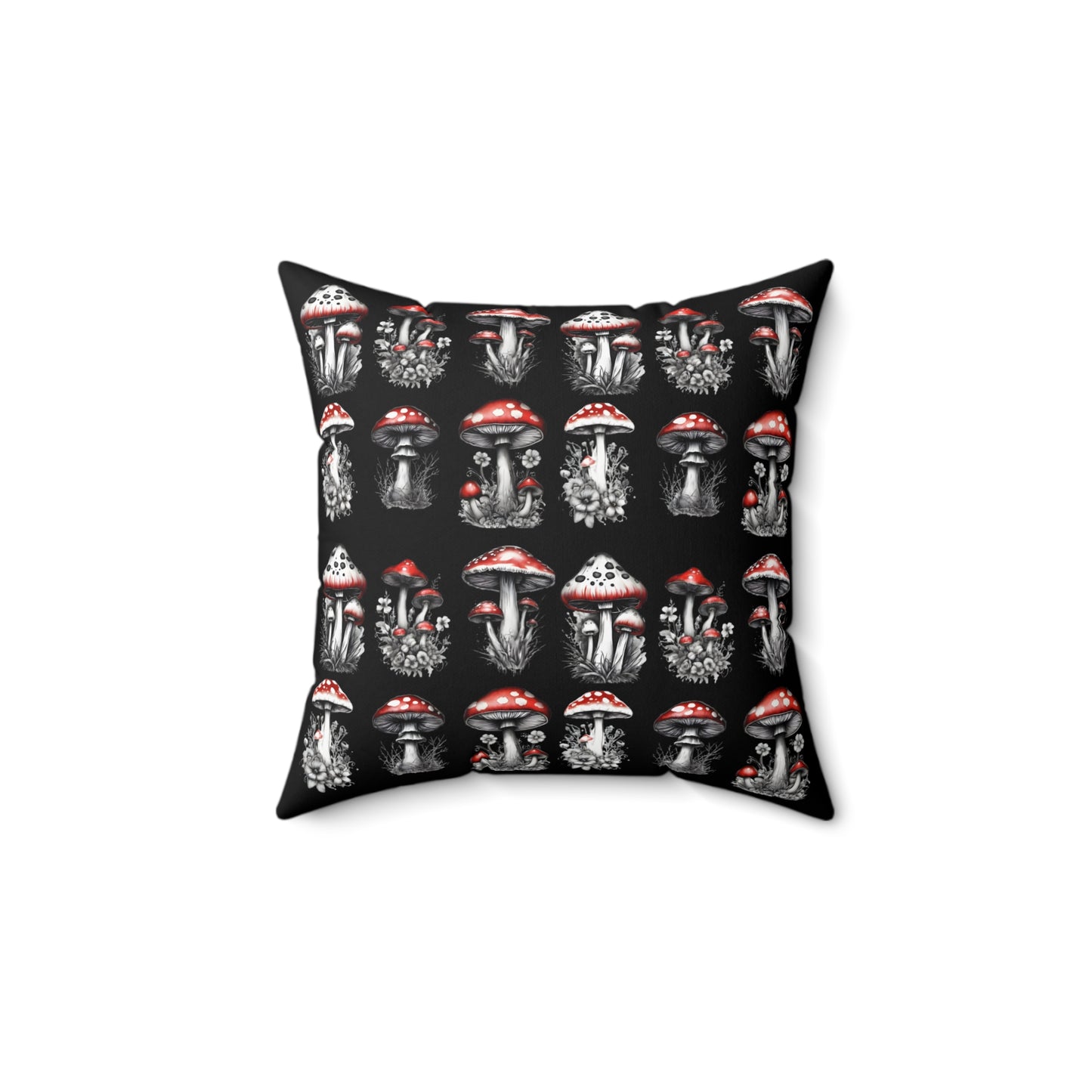 Mushroom and Briars Polyester Square Pillow