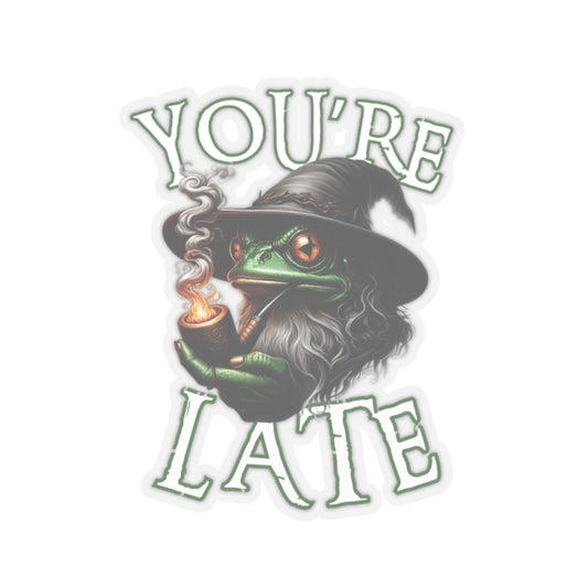 Sticker - Wizard Frog Smoking Pipe 'You're Late'