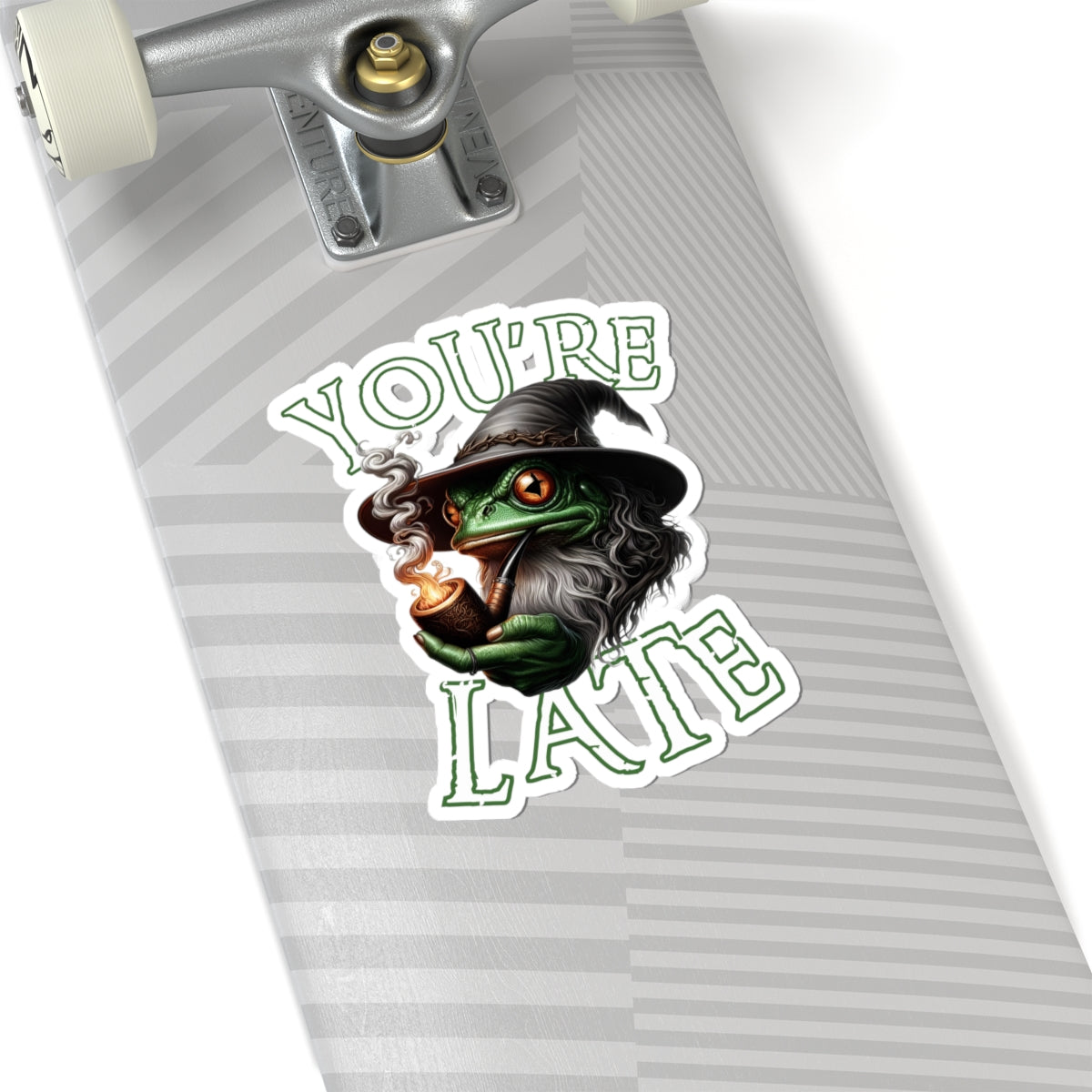 Sticker - Wizard Frog Smoking Pipe 'You're Late'