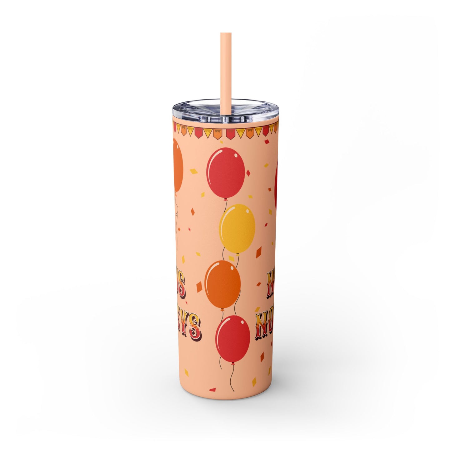 Not my circus Tumbler with Straw - 20oz - Fun Monkey & Balloon Design