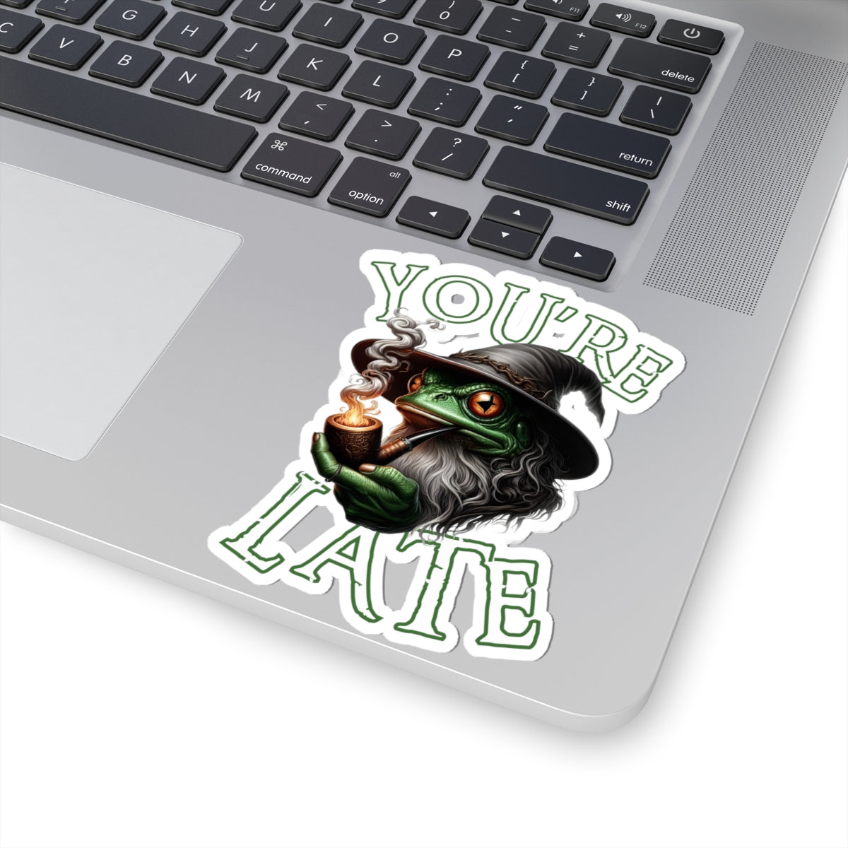 Sticker - Wizard Frog Smoking Pipe 'You're Late'
