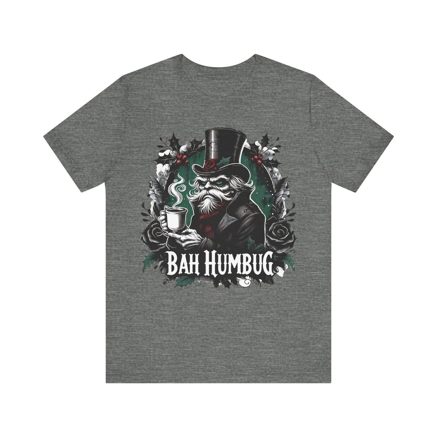 Bah Humbug Unisex Tee Shirt, Scrooge Christmas Top, Funny Holiday Clothing, Minimalist Design, Grinch Inspired Apparel, Sarcastic Gift for