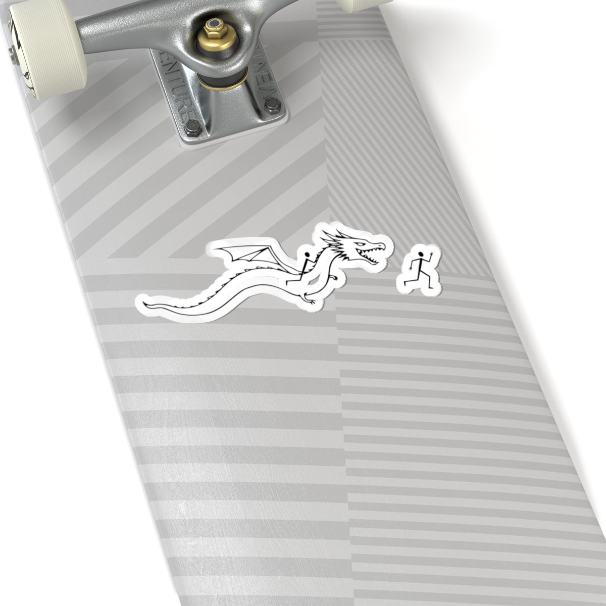 Sticker Dragon Chasing Stick Figure