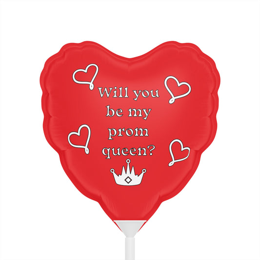 Will you be my prom queen? Red Balloon (Round and Heart-shaped), 6"