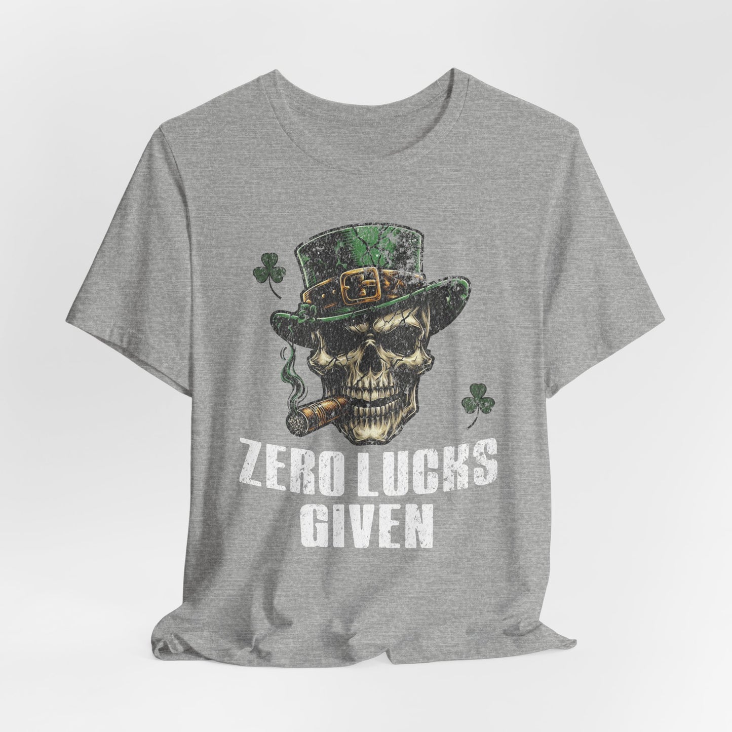 St. Patrick's Day Skull Tee - Zero Lucks Given, Unisex T-Shirt, skull shirt, Gift for Him/Her, irish shirt, st pattys shirt,