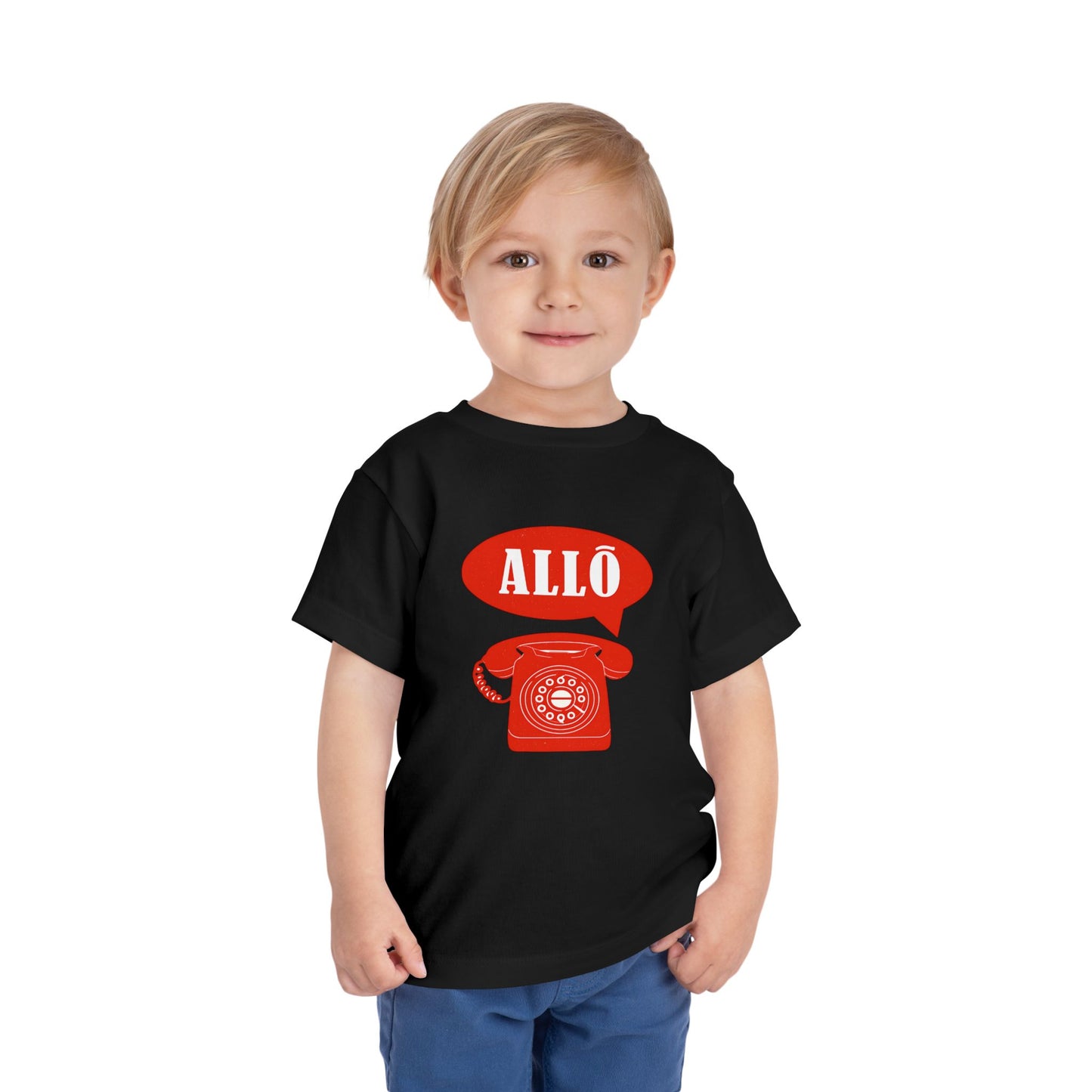 Cute Toddler Short Sleeve Tee- Retro Telephone
