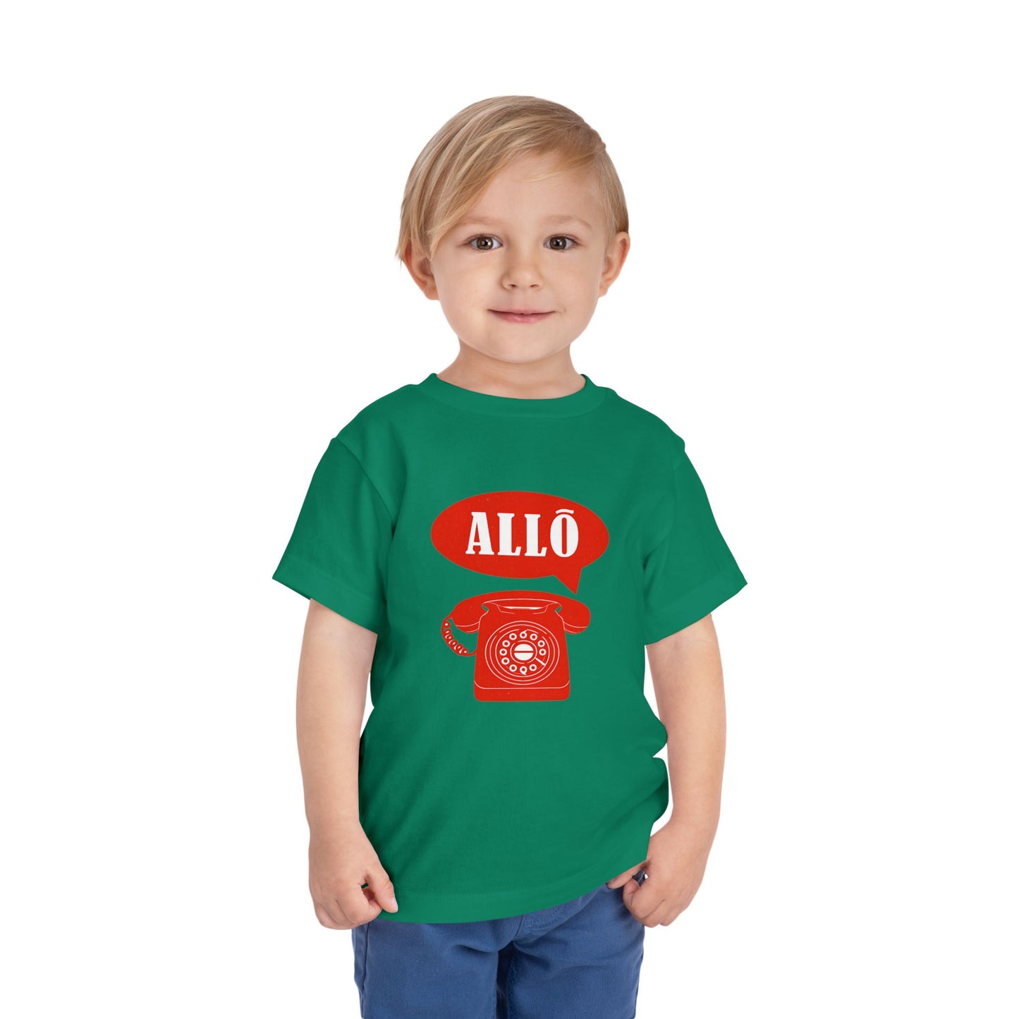 Cute Toddler Short Sleeve Tee- Retro Telephone
