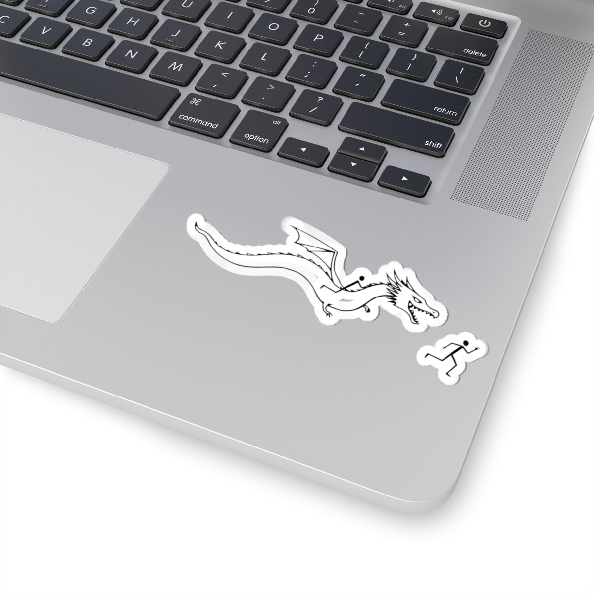Sticker Dragon Chasing Stick Figure