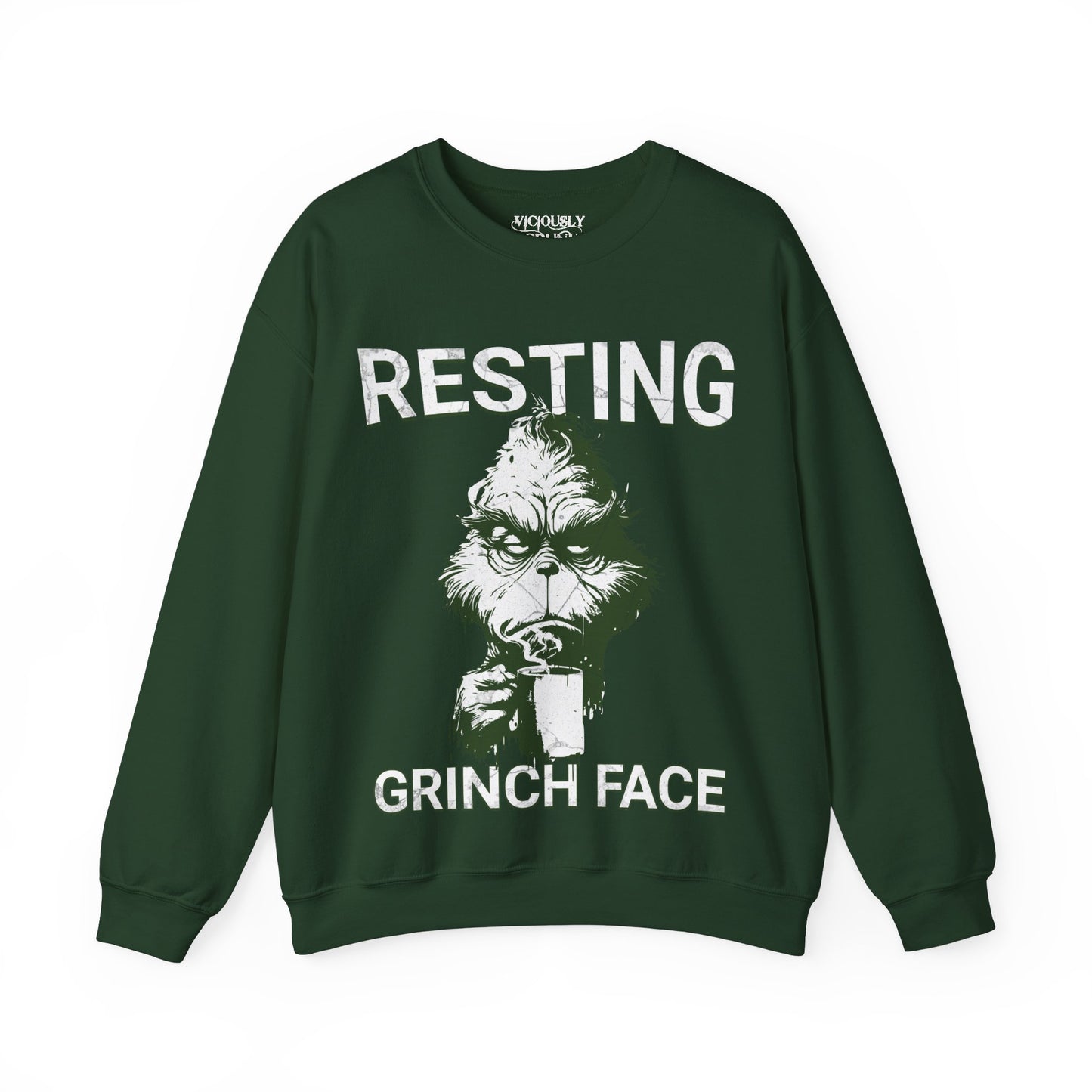 Grinch Resting Grinch Face- Sweatshirt