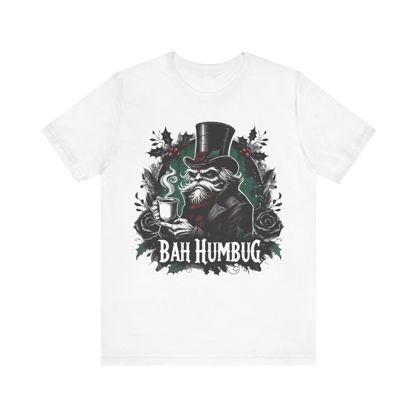 Bah Humbug Unisex Tee Shirt, Scrooge Christmas Top, Funny Holiday Clothing, Minimalist Design, Grinch Inspired Apparel, Sarcastic Gift for