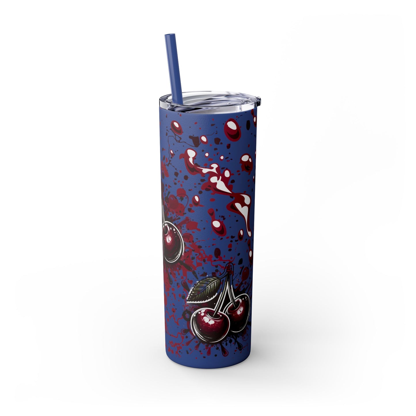 Tumbler Cup, Cherry Aesthetic Design, 20oz with Straw
