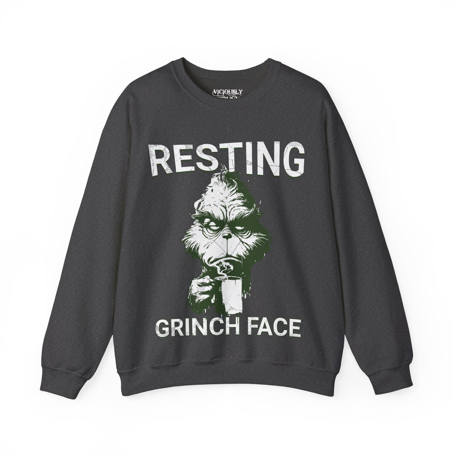 Grinch Resting Grinch Face- Sweatshirt