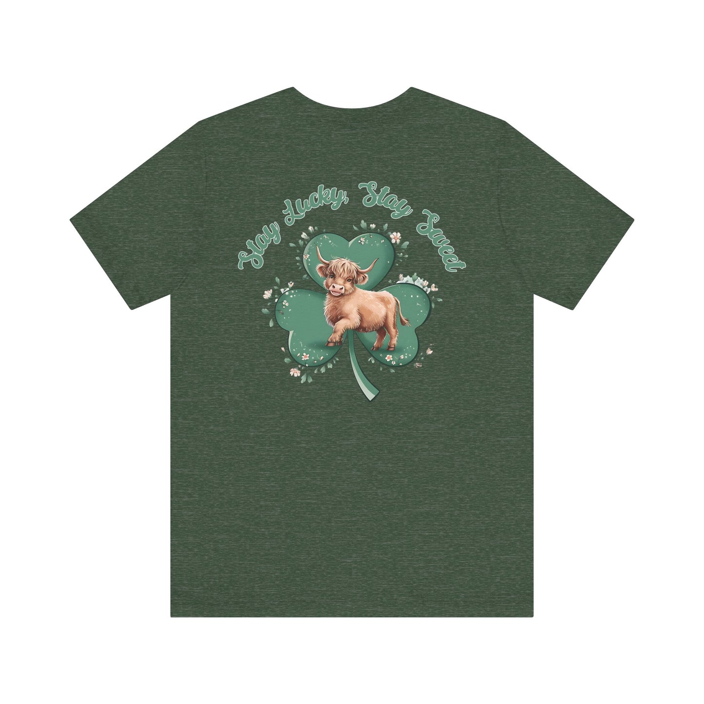 St Patrick's Day Highland Cow Tee, Stay Lucky Stay Sweet Shirt, st pattys day shirt, Green Lucky Charm, Shamrock Tee, Irish shirt,