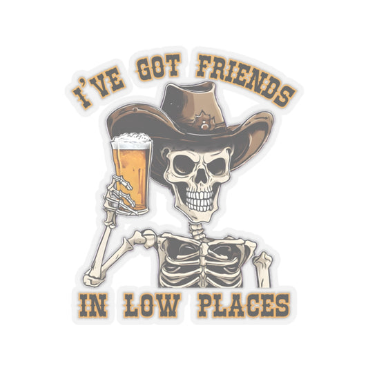 Stickers Cowboy Skeleton I've Got Friends in Low Places