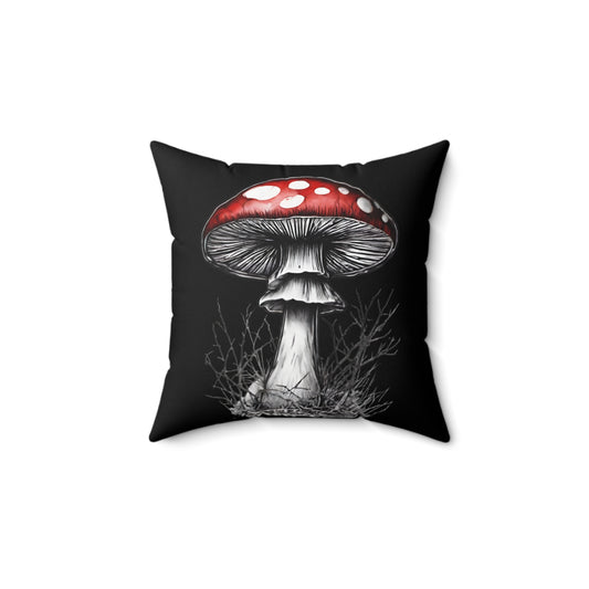 Mushroom and Briars Polyester Square Pillow